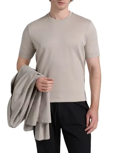 HERNO Men's Cotton Jersey Crewneck T-Shirt - Blue Navy - Size 56 | Thumbnail 3 HERNO Men's Cotton Jersey Crewneck T-Shirt - Blue Navy - Size 56 | Thumbnail 3