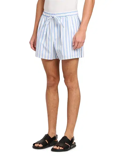 Dolce & Gabbana Men's Striped Drawstring Cotton-Silk Pajama Shorts | Thumbnail 4 Dolce & Gabbana Men's Striped Drawstring Cotton-Silk Pajama Shorts | Thumbnail 4