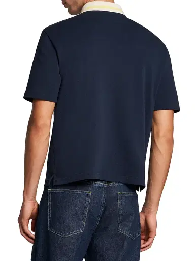 Marni Men's Logo Cotton Piqué Polo Shirt - Blue Black - Size 42 | Thumbnail 5 Marni Men's Logo Cotton Piqué Polo Shirt - Blue Black - Size 42 | Thumbnail 5