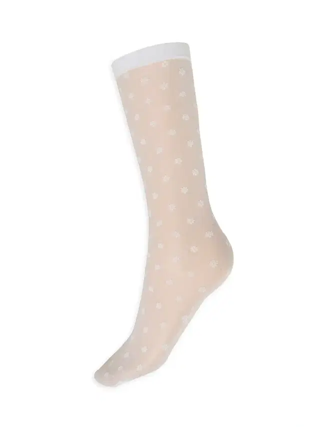 Wolford Women's Daisy Floral Crew Socks - White