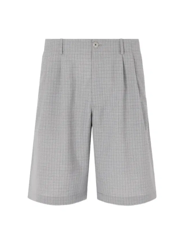 Ponte Straight-Leg Pleated Checked Grain de Poudre Shorts - Men