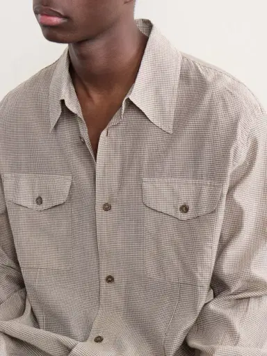 Our Legacy Plough Checked Cotton and Silk-Blend Shirt - Men | Thumbnail 5