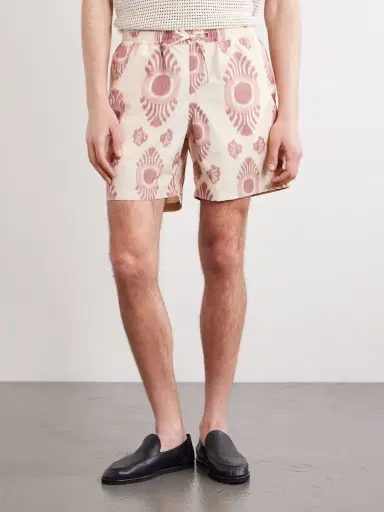 A Kind Of Guise Volta Straight-Leg Cotton-Blend Jacquard Drawstring Shorts - Men | Thumbnail 3 A Kind Of Guise Volta Straight-Leg Cotton-Blend Jacquard Drawstring Shorts - Men | Thumbnail 3