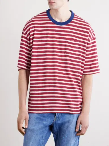 Visvim Striped Knitted Wool and Cotton-blend T-shirt - Men | Thumbnail 3