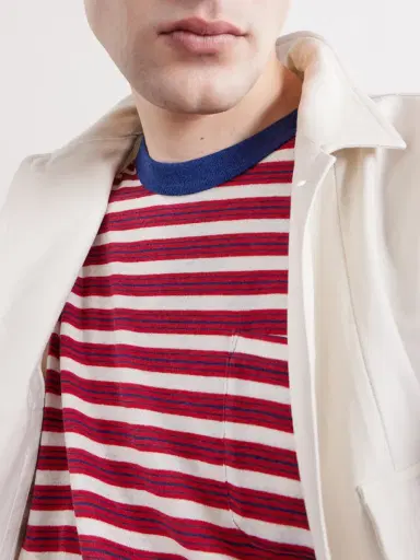Visvim Striped Knitted Wool and Cotton-blend T-shirt - Men | Thumbnail 5