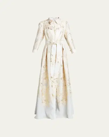 Rickie Freeman for Teri Jon Metallic Brocade Shirtdress Gown | Thumbnail 6 Rickie Freeman for Teri Jon Metallic Brocade Shirtdress Gown | Thumbnail 6