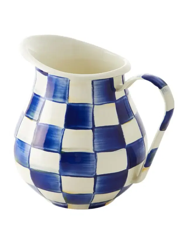 MacKenzie-Childs Royal Check Pitcher