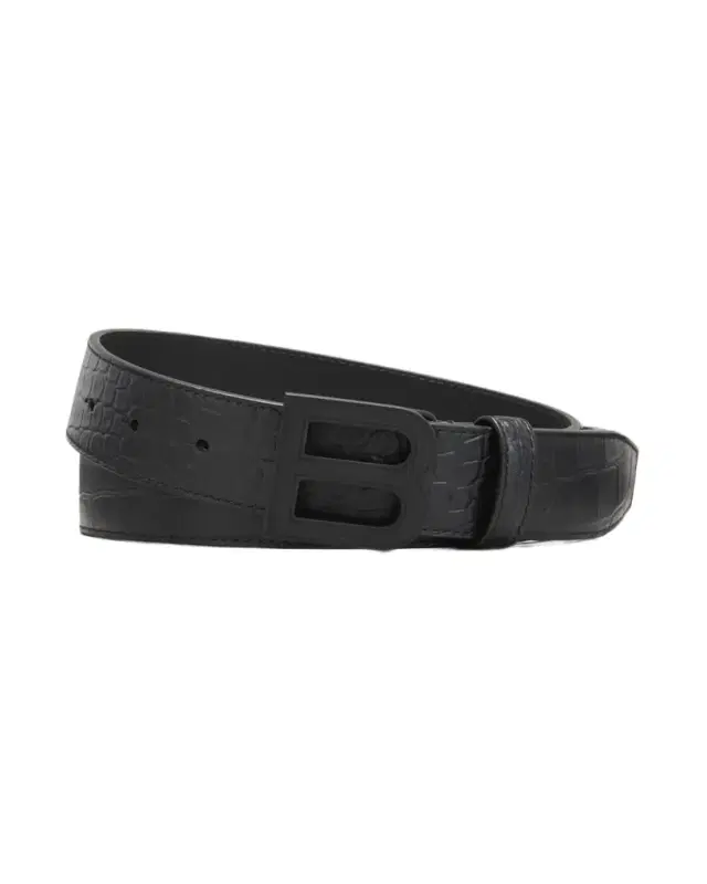 Men's Hourglass B-Logo Tonal Leather Belt