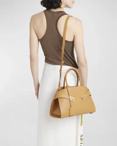 Ferragamo Hug Small Leather Top-Handle Bag | Thumbnail 3