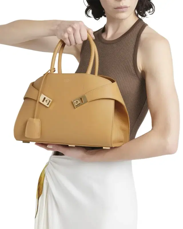 Hug Small Leather Top-Handle Bag