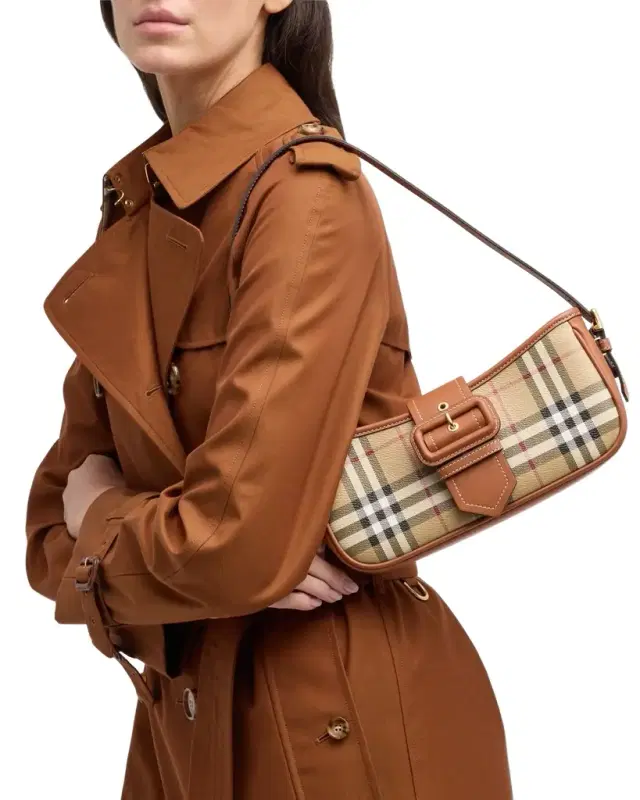 Check Buckle Shoulder Bag