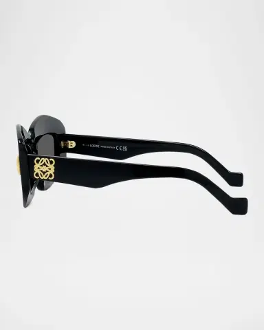 Loewe Men's Anagram Acetate-Nylon Rectangle Sunglasses | Thumbnail 2 Loewe Men's Anagram Acetate-Nylon Rectangle Sunglasses | Thumbnail 2