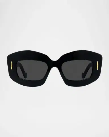Loewe Men's Anagram Acetate-Nylon Rectangle Sunglasses | Thumbnail 3 Loewe Men's Anagram Acetate-Nylon Rectangle Sunglasses | Thumbnail 3