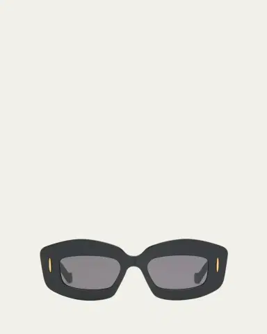 Loewe Men's Anagram Acetate-Nylon Rectangle Sunglasses | Thumbnail 5 Loewe Men's Anagram Acetate-Nylon Rectangle Sunglasses | Thumbnail 5
