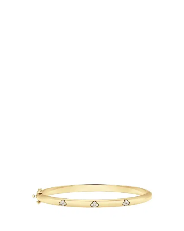 Sara Weinstock 18K Yellow Gold Dujour Four-Cluster Diamond Bangle Bracelet