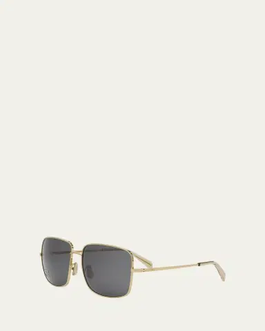 CELINE Embellished Triomphe Metal Square Sunglasses | Thumbnail 2