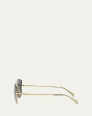 CELINE Embellished Triomphe Metal Square Sunglasses | Thumbnail 3