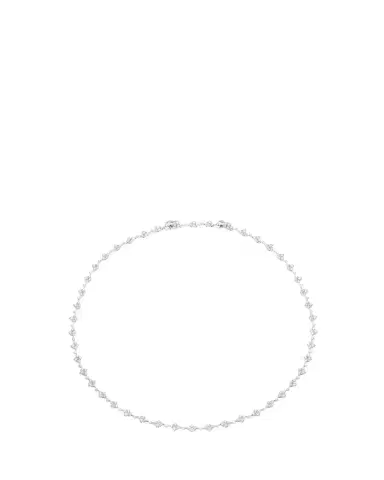Sara Weinstock 18K White Gold Dujour Diamond Four-Cluster Tennis Choker Necklace | Thumbnail 1