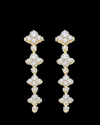 Sara Weinstock 18K Yellow Gold Dujour Four Diamond Dangle Earrings | Thumbnail 2