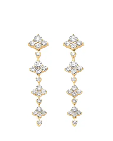 Sara Weinstock 18K Yellow Gold Dujour Four Diamond Dangle Earrings | Thumbnail 1