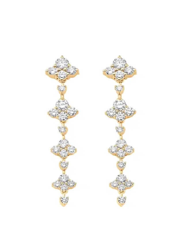 Sara Weinstock 18K Yellow Gold Dujour Four Diamond Dangle Earrings