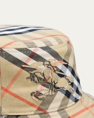 Burberry Men's Check EKD Bucket Hat | Thumbnail 2 Burberry Men's Check EKD Bucket Hat | Thumbnail 2