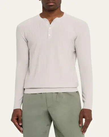 Sease Men's Herringbone Henley Sweater | Thumbnail 4