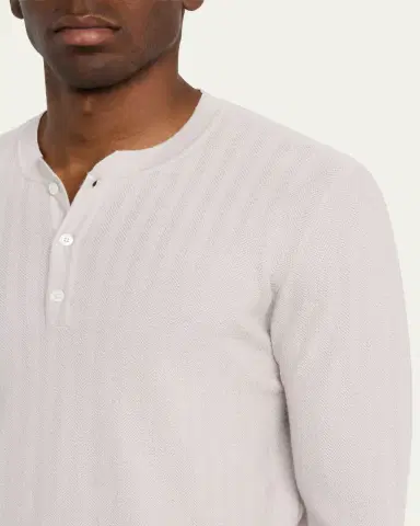 Sease Men's Herringbone Henley Sweater | Thumbnail 5