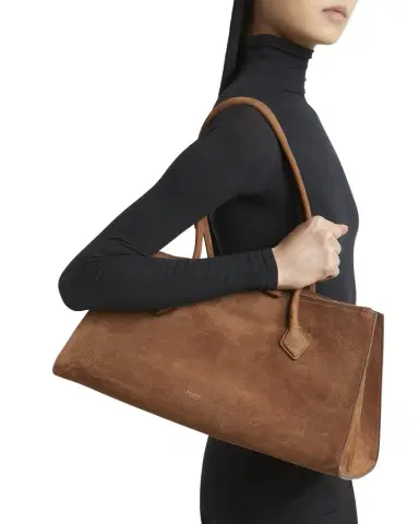 Alaïa Le Teckel Tote Bag in Suede and Leather | Thumbnail 1 Alaïa Le Teckel Tote Bag in Suede and Leather | Thumbnail 1