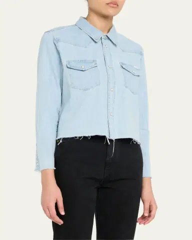 MOTHER The Super Ex Crop Step Fray Shirt | Thumbnail 4 MOTHER The Super Ex Crop Step Fray Shirt | Thumbnail 4