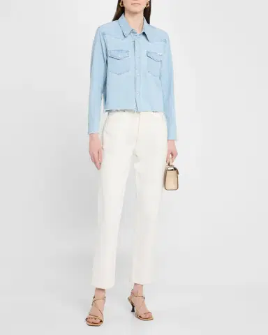 MOTHER The Super Ex Crop Step Fray Shirt | Thumbnail 6 MOTHER The Super Ex Crop Step Fray Shirt | Thumbnail 6