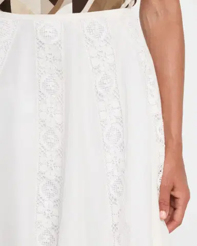 Loewe Lace-Inset Layered Midi Skirt | Thumbnail 4