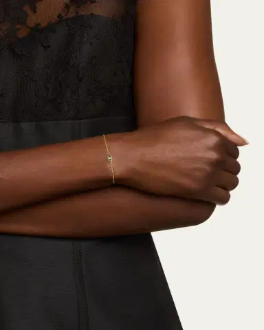 Jennifer Meyer Mini Open Evil Eye Bracelet with Emerald | Thumbnail 2 Jennifer Meyer Mini Open Evil Eye Bracelet with Emerald | Thumbnail 2