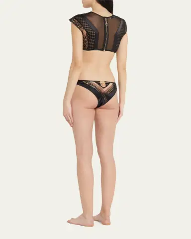 Livy Macy Cap-Sleeve Patchwork Lace Bustier | Thumbnail 3