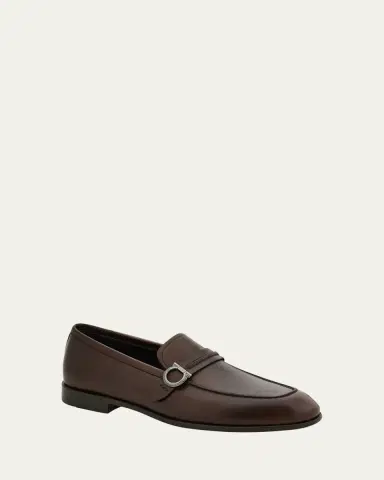 Ferragamo Men's Terence Leather Gancini Loafers | Thumbnail 2 Ferragamo Men's Terence Leather Gancini Loafers | Thumbnail 2