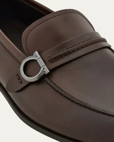 Ferragamo Men's Terence Leather Gancini Loafers | Thumbnail 3 Ferragamo Men's Terence Leather Gancini Loafers | Thumbnail 3