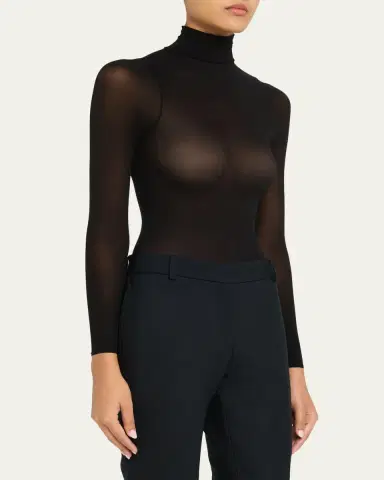 Commando Ballet Mock-Neck Sheer Tulle Thong Bodysuit | Thumbnail 4 Commando Ballet Mock-Neck Sheer Tulle Thong Bodysuit | Thumbnail 4