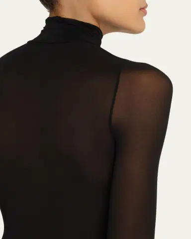 Commando Ballet Mock-Neck Sheer Tulle Thong Bodysuit | Thumbnail 5 Commando Ballet Mock-Neck Sheer Tulle Thong Bodysuit | Thumbnail 5