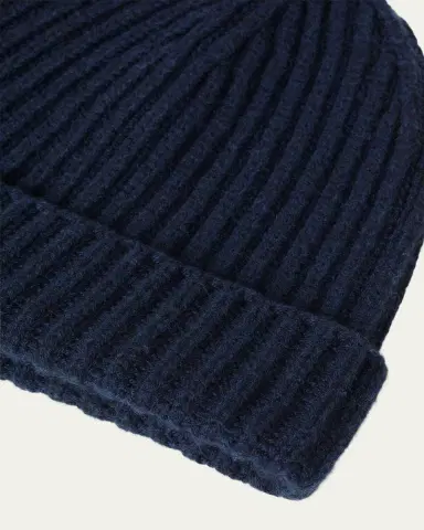 Loro Piana Men's Cashmere Rib-Knit Beanie | Thumbnail 2
