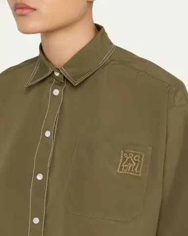 Marni Cotton Boxy Fit Button-Down Shirt | Thumbnail 5
