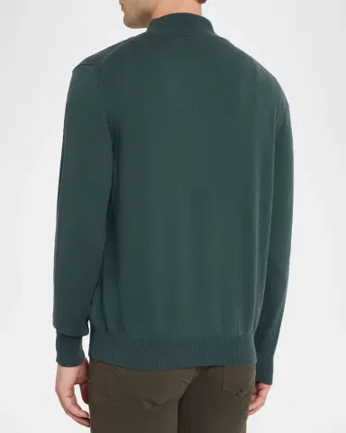 Kiton Men's 12gg Cashmere Mock Neck Quarter-Zip Sweater | Thumbnail 7 Kiton Men's 12gg Cashmere Mock Neck Quarter-Zip Sweater | Thumbnail 7