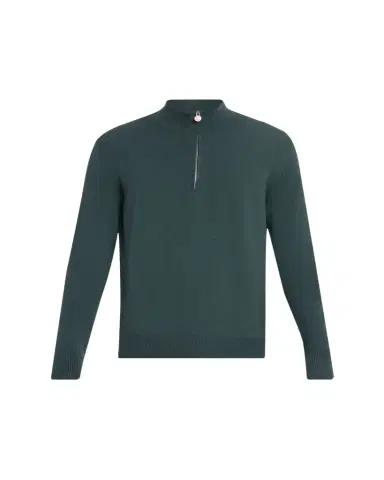 Kiton Men's 12gg Cashmere Mock Neck Quarter-Zip Sweater | Thumbnail 1 Kiton Men's 12gg Cashmere Mock Neck Quarter-Zip Sweater | Thumbnail 1