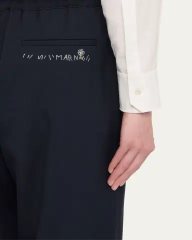 Marni Wool Twill Tapered-Leg Ankle Trousers | Thumbnail 5 Marni Wool Twill Tapered-Leg Ankle Trousers | Thumbnail 5
