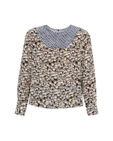 Marni Anemone Floral Silk Crepe De Chine Long-Sleeve Blouse | Thumbnail 1 Marni Anemone Floral Silk Crepe De Chine Long-Sleeve Blouse | Thumbnail 1