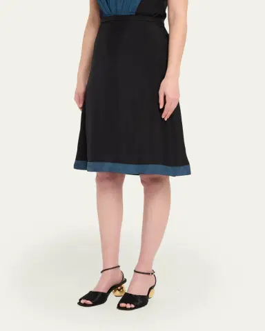Marni A-Line Satin Knee-Length Skirt | Thumbnail 4 Marni A-Line Satin Knee-Length Skirt | Thumbnail 4