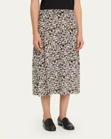 Marni Anemones-Print Silk Crepe De Chine Midi Skirt | Thumbnail 4 Marni Anemones-Print Silk Crepe De Chine Midi Skirt | Thumbnail 4