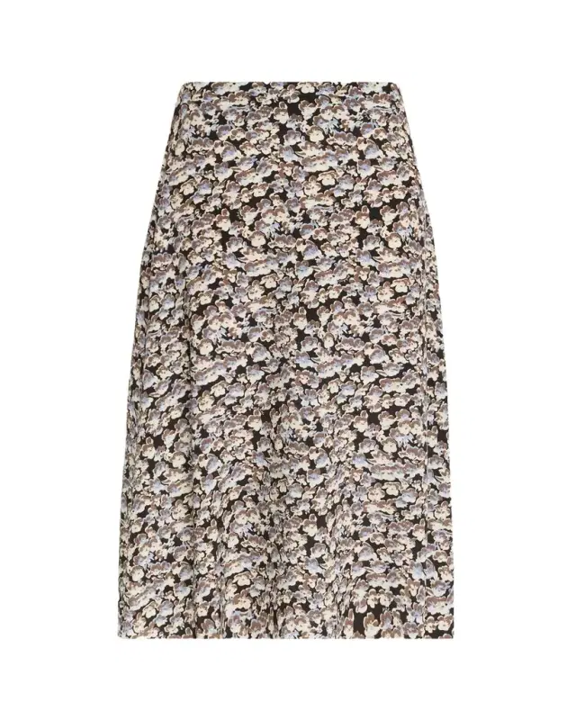Anemones-Print Silk Crepe De Chine Midi Skirt