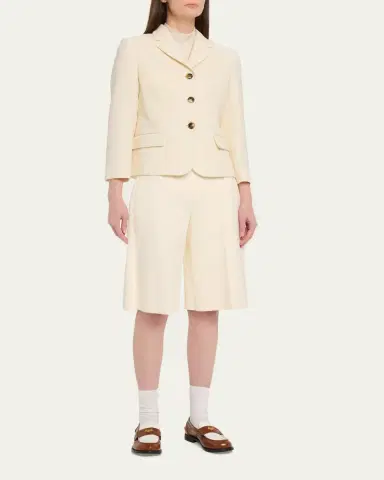 Marni Double Wool Crepe Single-Breasted Blazer Jacket | Thumbnail 2 Marni Double Wool Crepe Single-Breasted Blazer Jacket | Thumbnail 2