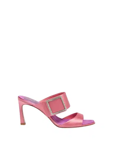 Roger Vivier 85mm Trompette Strass Satin Mules | Thumbnail 1 Roger Vivier 85mm Trompette Strass Satin Mules | Thumbnail 1