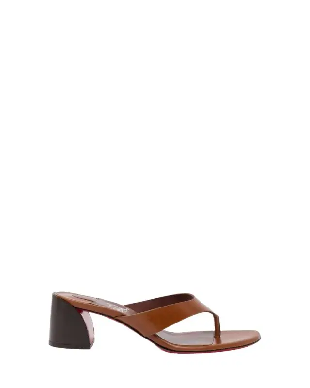 55mm Janetonga Leather Block-Heel Sandals